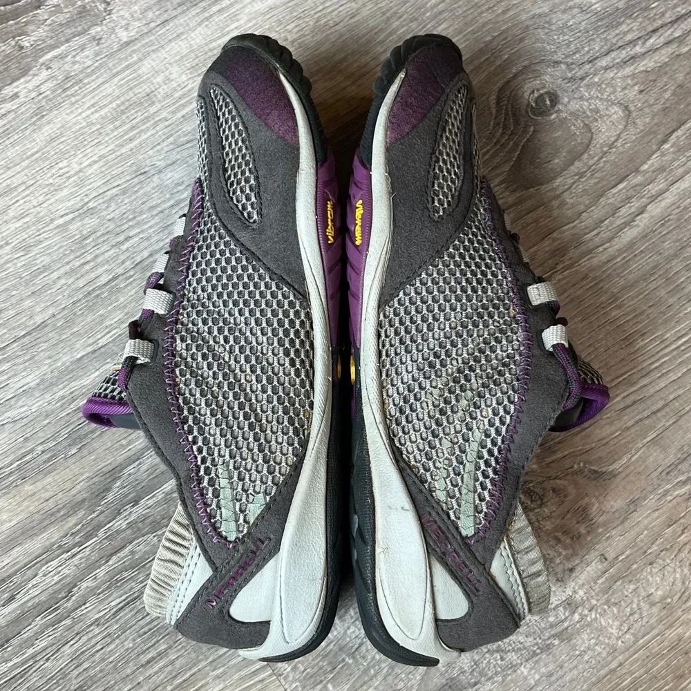 Merrell Pace Glove Minimalist Running Shoes‎ Gray Purple Womens 7.5 UK 5 EU 38